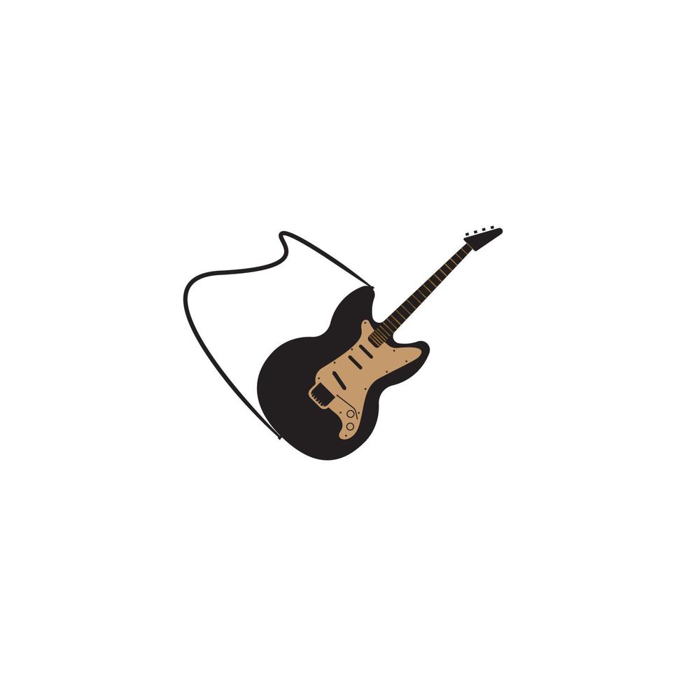 plantilla de diseño de ilustración de vector de logotipo de guitarra.