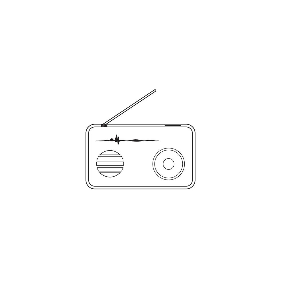 plantilla de diseño de ilustración de vector de icono de radio