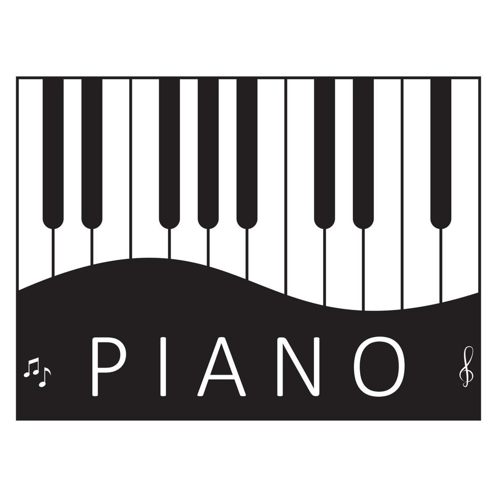 plantilla de logotipo de ilustración de vector de icono de piano.