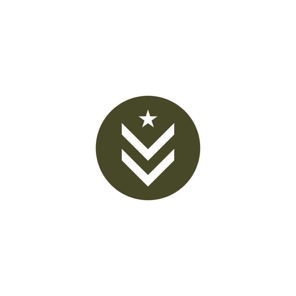plantilla de diseño de ilustración de vector de icono de rango militar