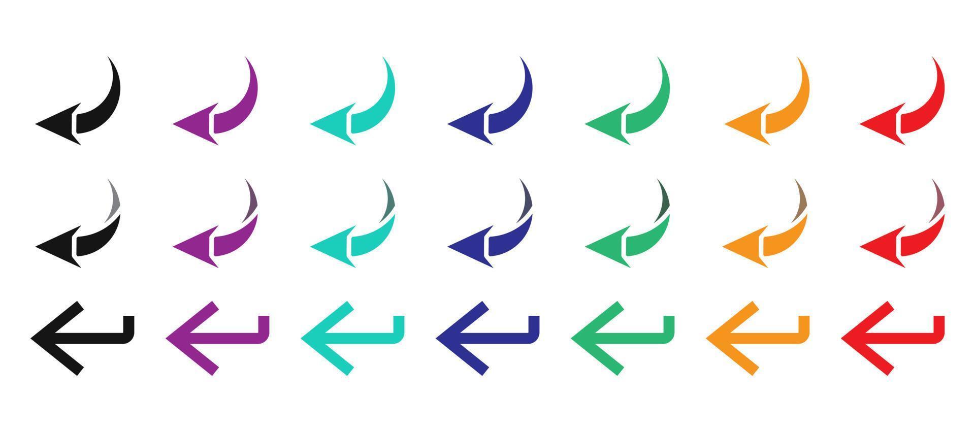 Vector icon a arrows sign or left arrow symbol collection for apps or websites