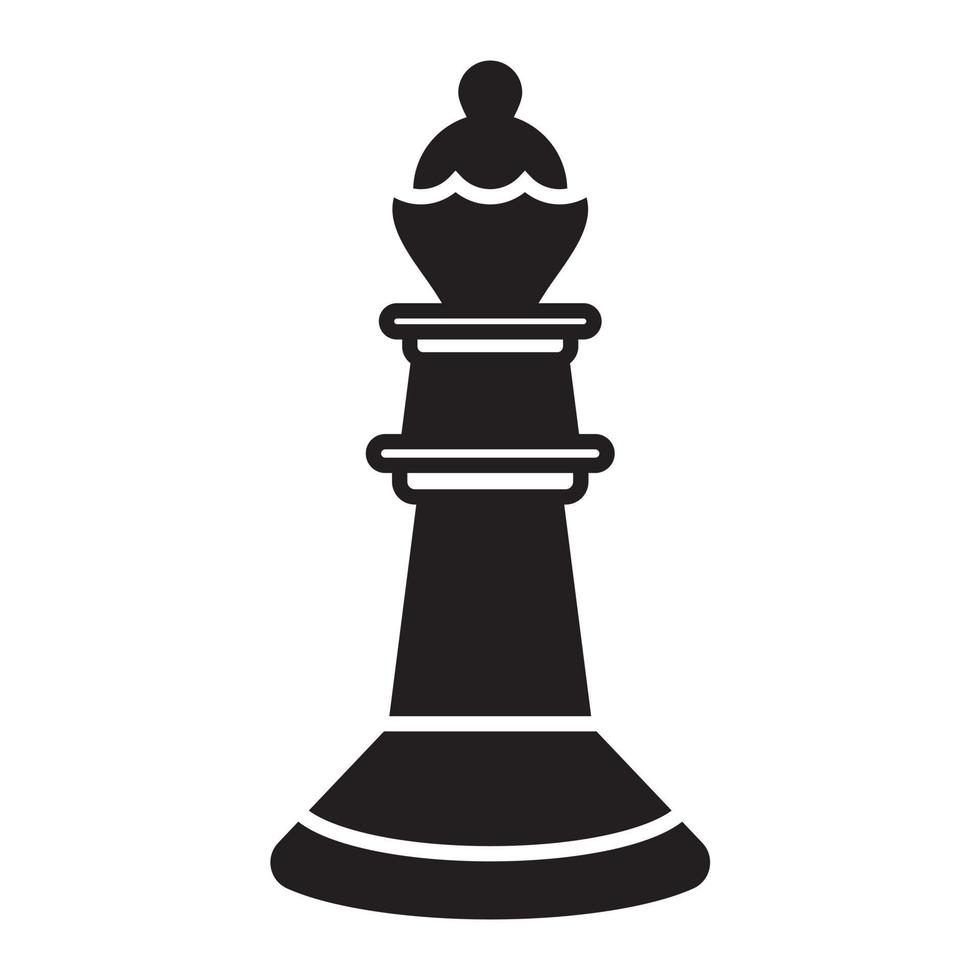 Queen chess piece flat vector icon for apps or websites
