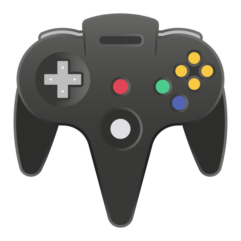 N64 or gamecube video game controller flat color icon for apps or website vector