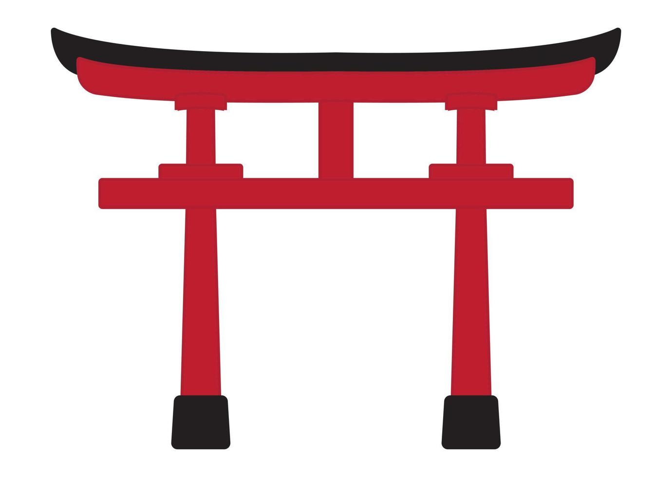 Shinto shrine gate or torii flat color icon for apps or websites vector