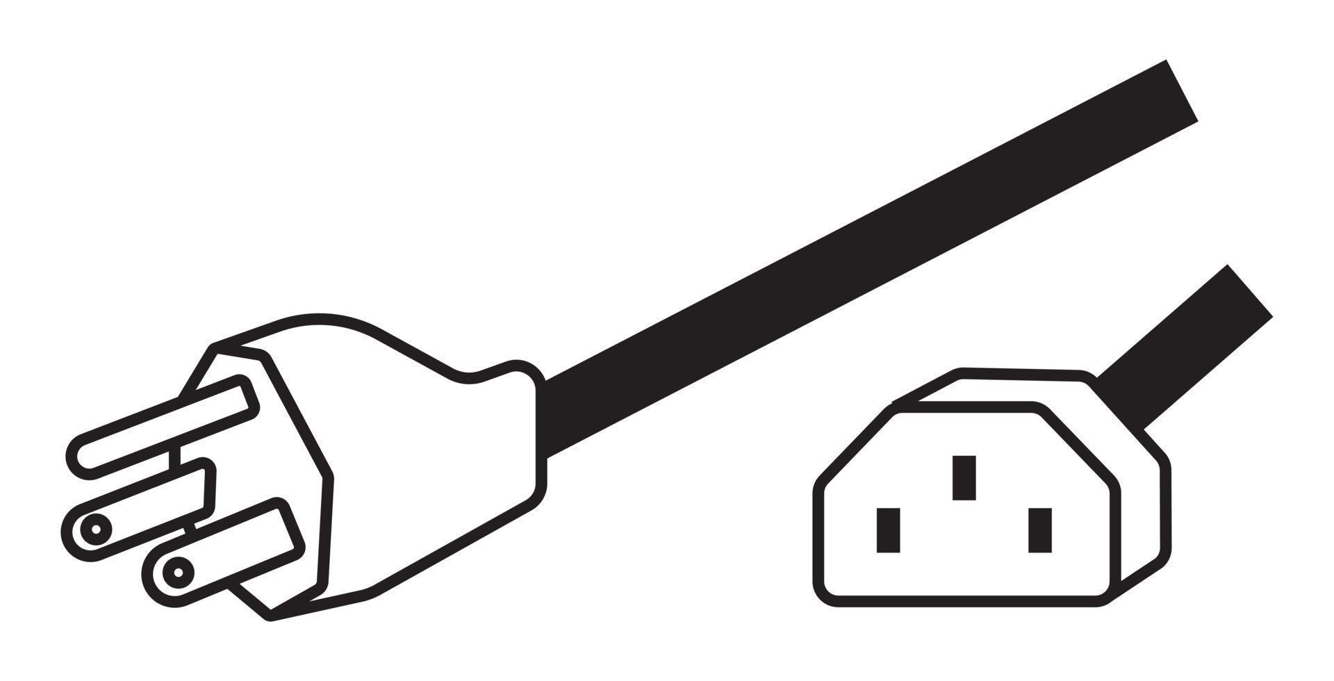 icono de vector de arte de línea de enchufe nema 5-15 para aplicaciones o sitios web