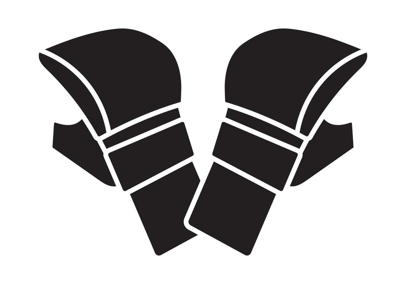 dos guantes planos de artes marciales mixtas para aplicaciones o sitio web vector