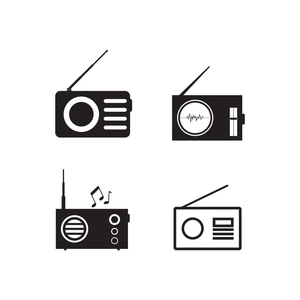 plantilla de diseño de ilustración de vector de icono de radio