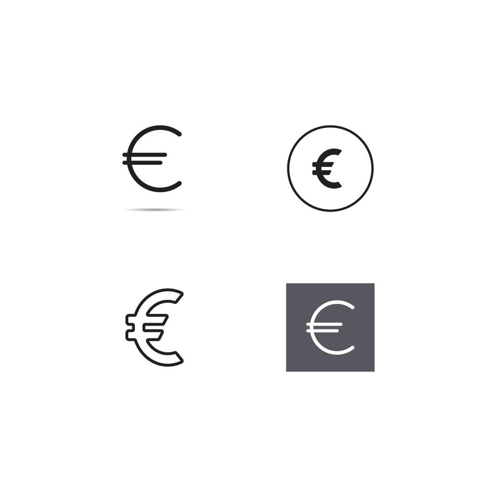 plantilla de diseño de ilustración de vector de icono de euro