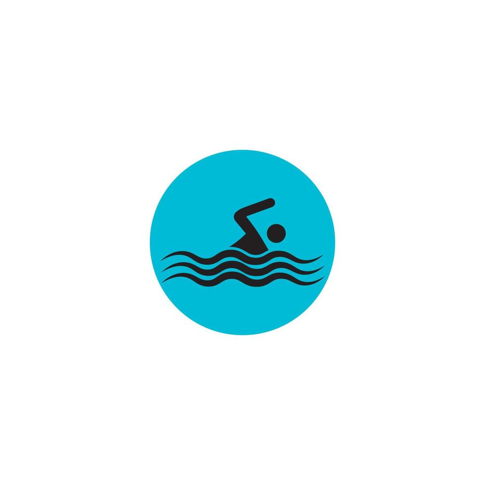 plantilla de diseño de ilustración de vector de logotipo de natación.