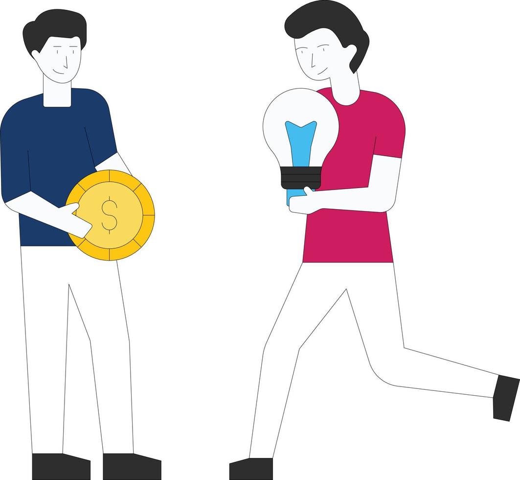 The boys have dollar ideas. vector