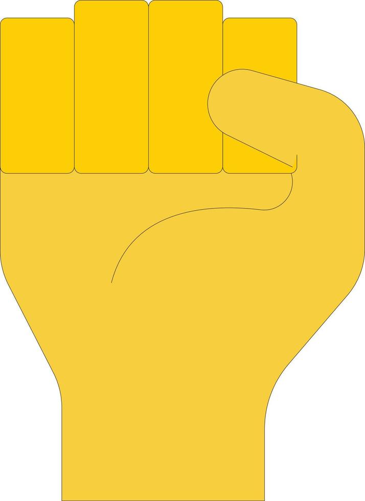 The hand is showing the fist. vector