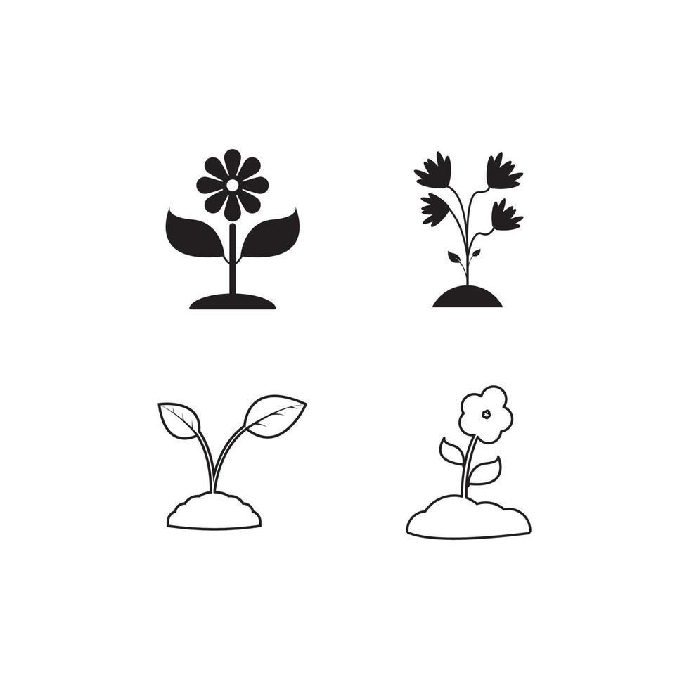 plantilla de diseño de ilustración de vector de icono de planta.