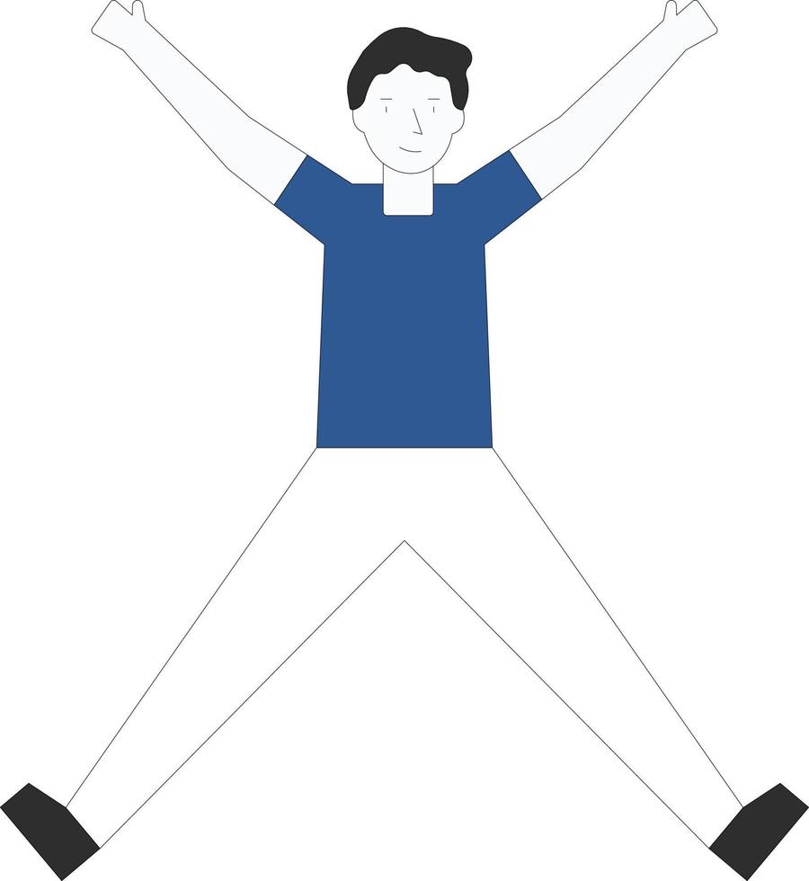The boy is dancing. vector