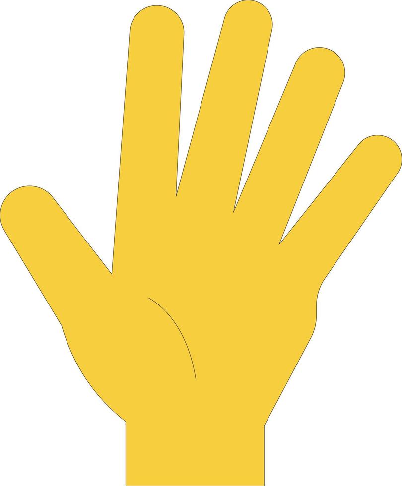 The hand is showing five fingers. vector