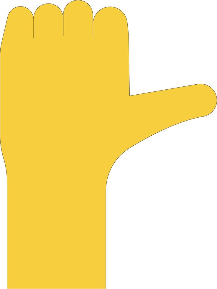 The hand shows the thumb. vector