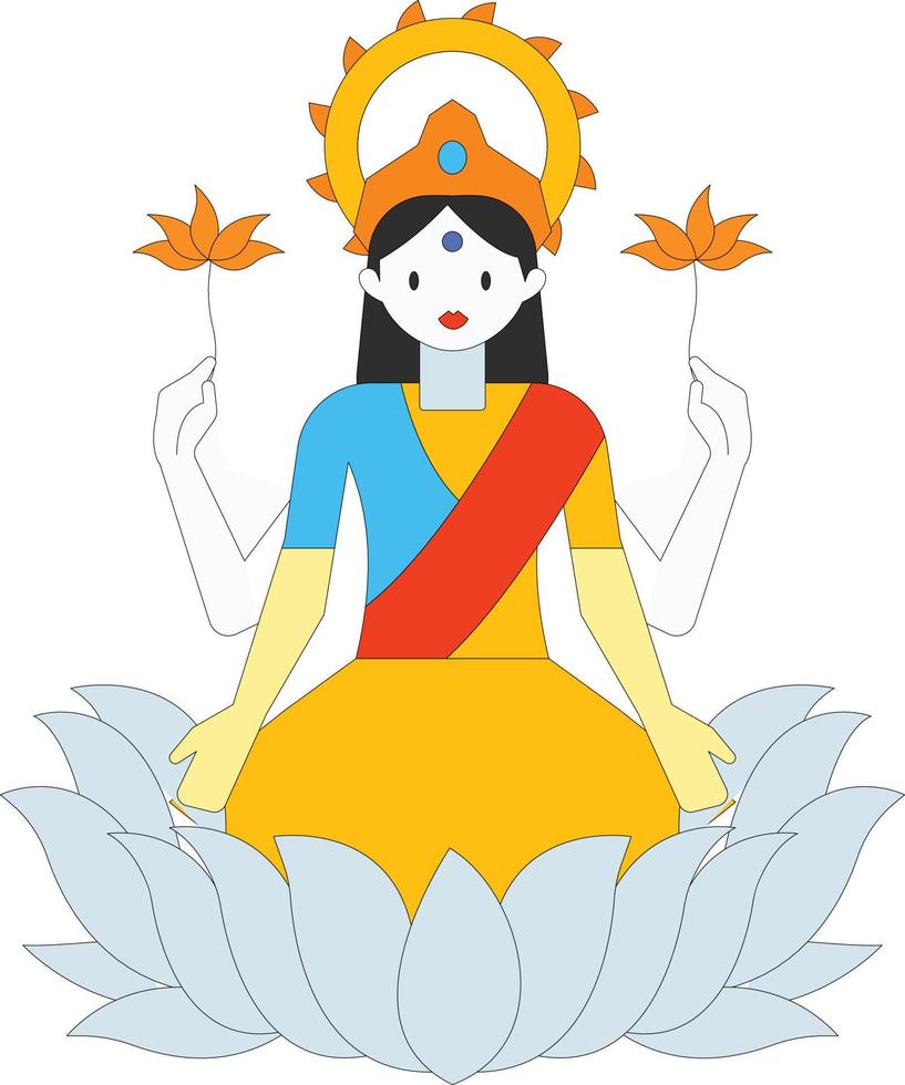 esta es la diosa diwali. vector