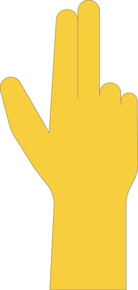 The hand is showing three fingers. vector