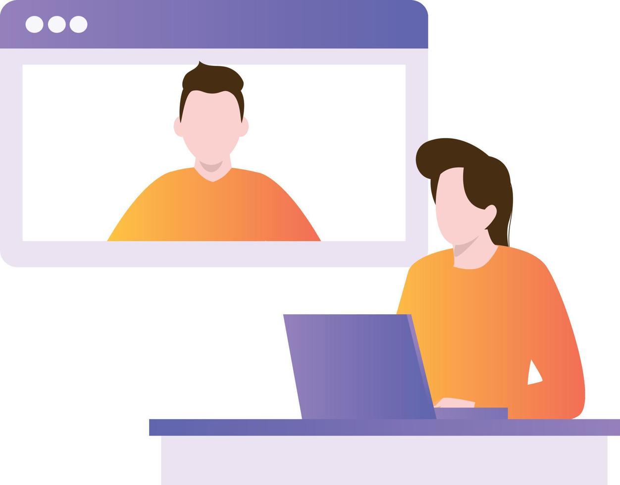 Boy and girl are streaming live. vector