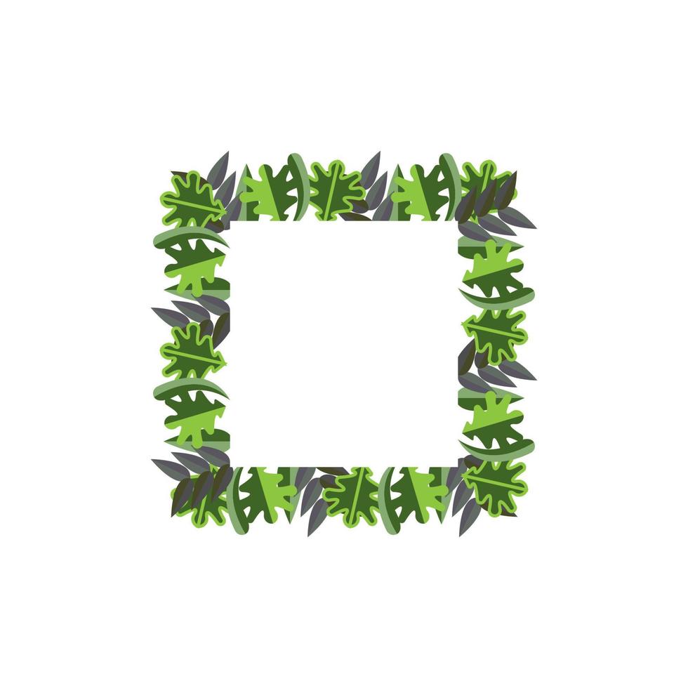 Green floral frame concept vector