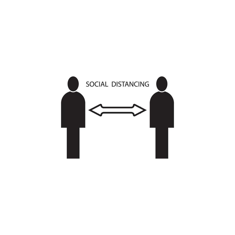 plantilla de diseño de ilustración de vector de icono de distanciamiento social.