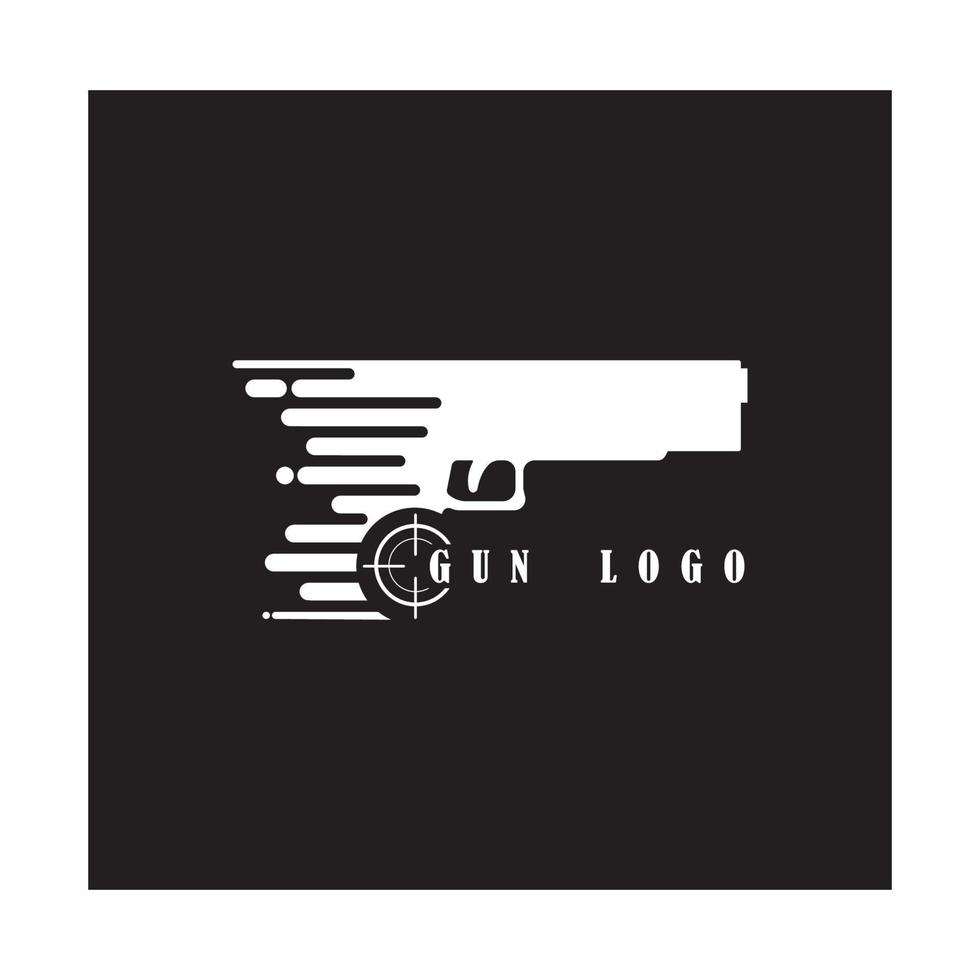 plantilla de diseño de ilustración de vector de logotipo de pistola