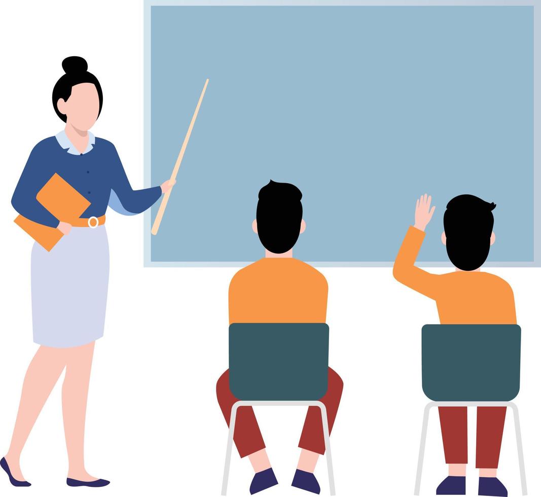 The teacher teaches the students. vector
