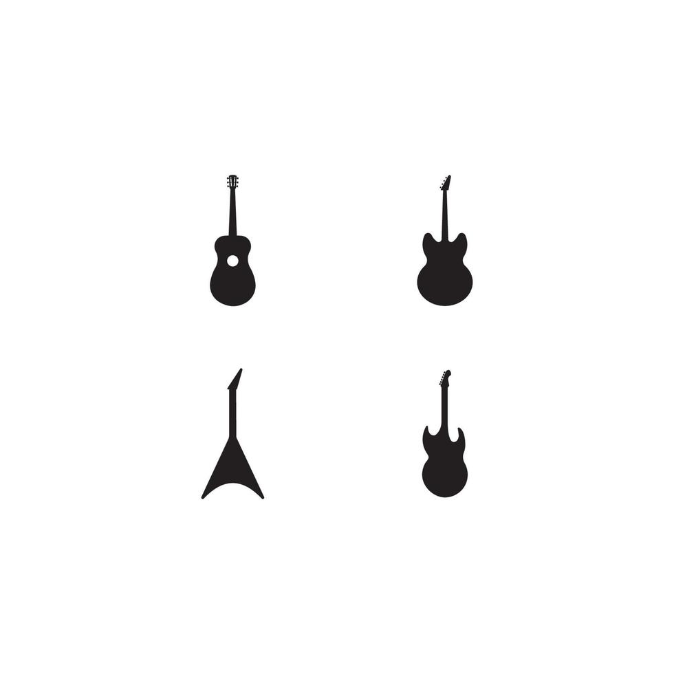 plantilla de diseño de ilustración de vector de logotipo de guitarra.