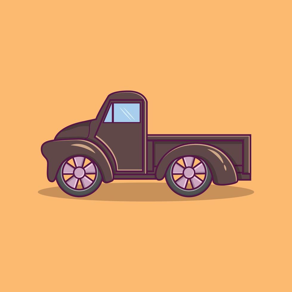 Minimalist truck vector with detail