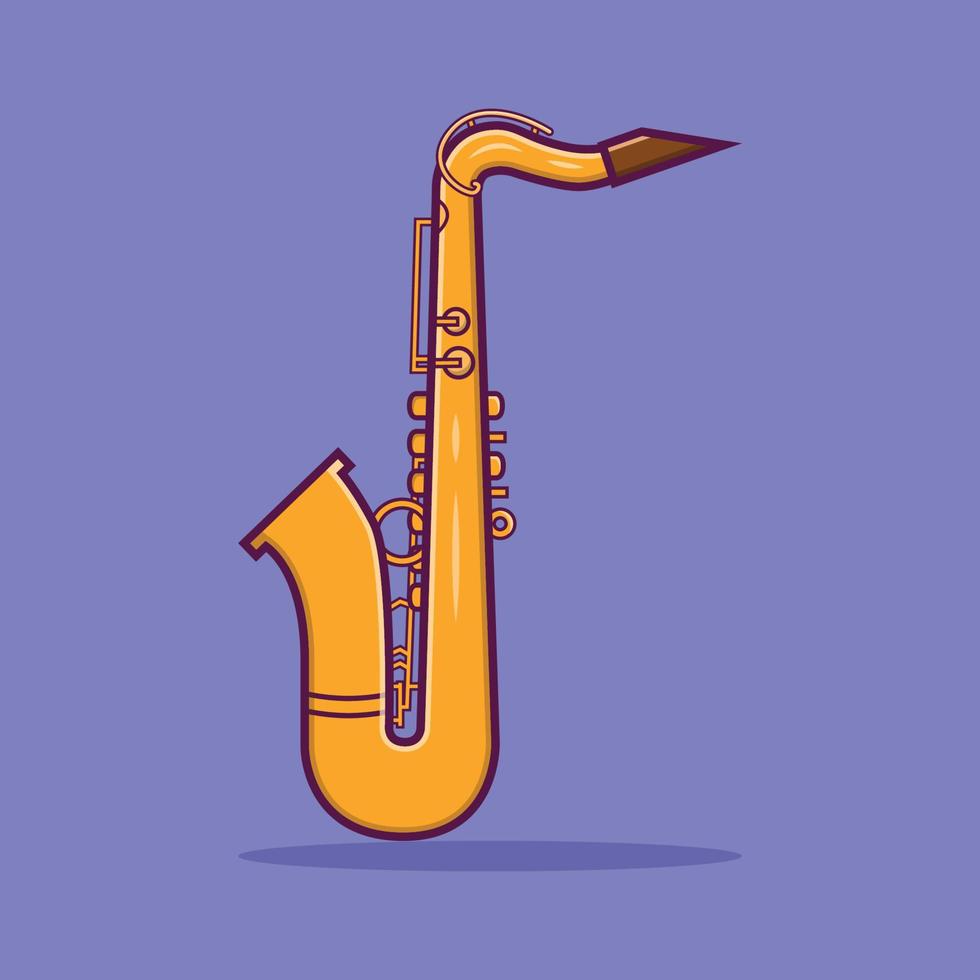 Illustration of Saxophone With Detail vector