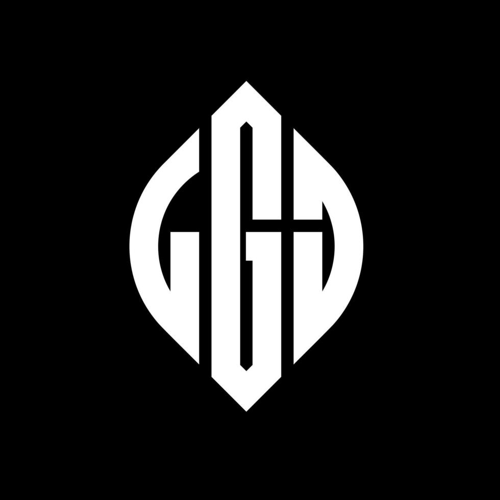 LGJ circle letter logo design with circle and ellipse shape. LGJ ellipse letters with typographic style. The three initials form a circle logo. LGJ Circle Emblem Abstract Monogram Letter Mark Vector. vector
