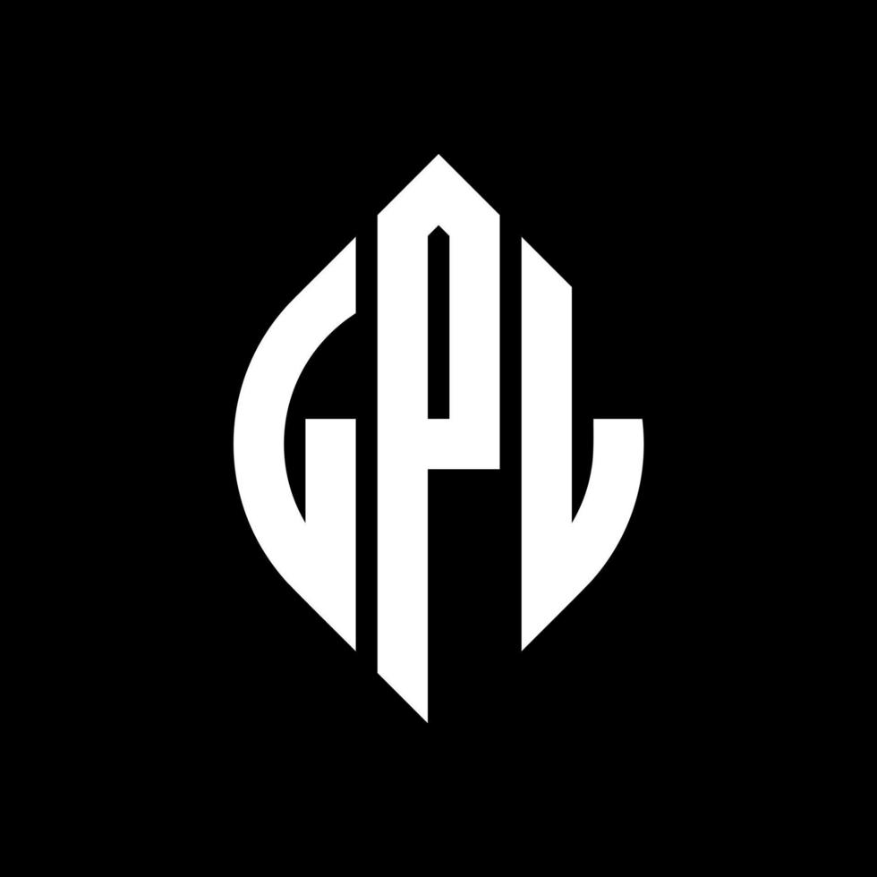 LPL circle letter logo design with circle and ellipse shape. LPL ellipse letters with typographic style. The three initials form a circle logo. LPL Circle Emblem Abstract Monogram Letter Mark Vector. vector