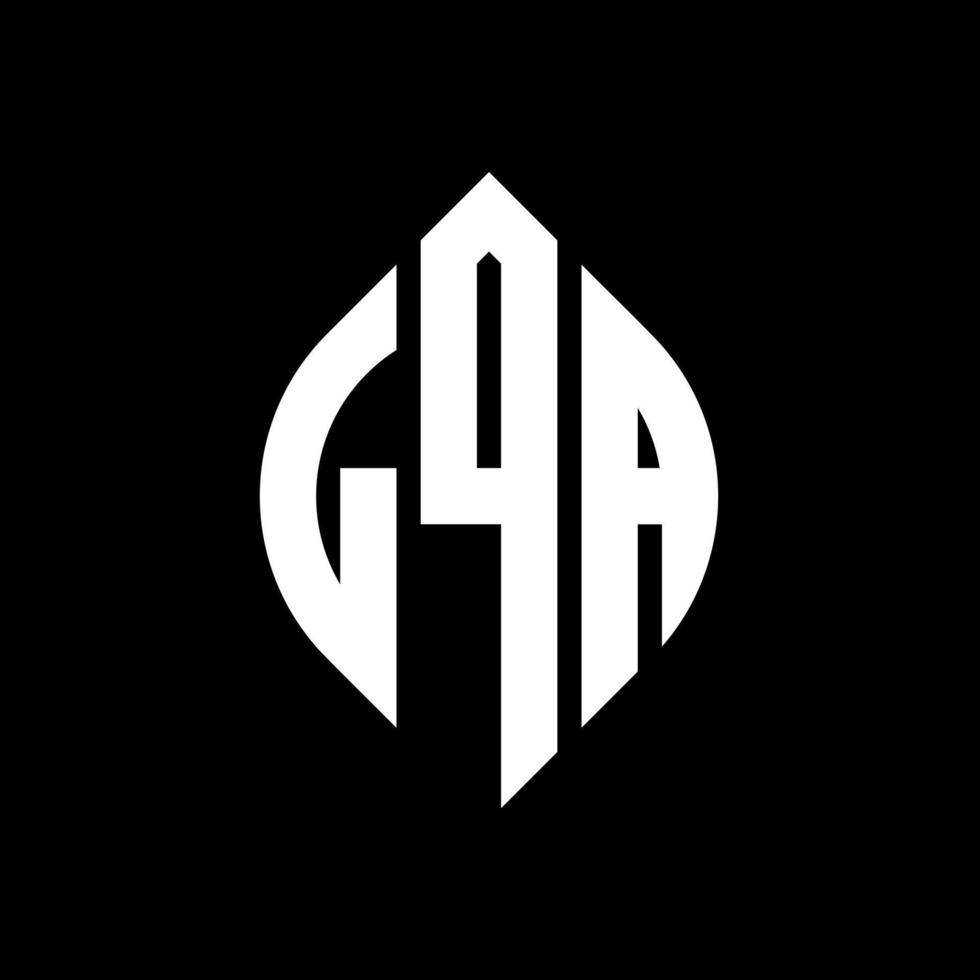 LQA circle letter logo design with circle and ellipse shape. LQA ellipse letters with typographic style. The three initials form a circle logo. LQA Circle Emblem Abstract Monogram Letter Mark Vector. vector