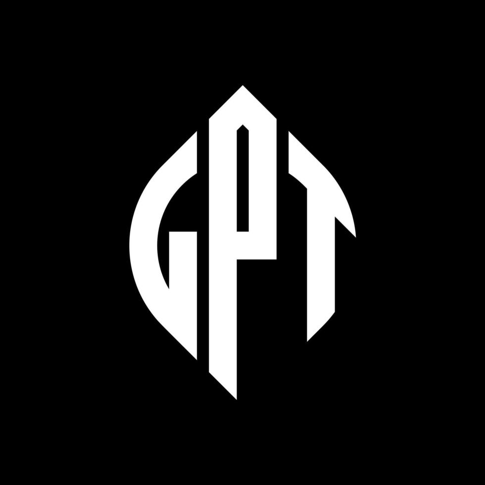LPT circle letter logo design with circle and ellipse shape. LPT ellipse letters with typographic style. The three initials form a circle logo. LPT Circle Emblem Abstract Monogram Letter Mark Vector. vector