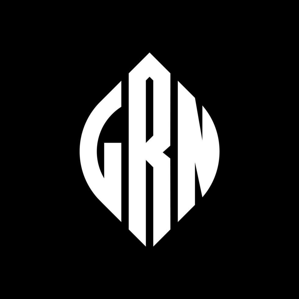 LRN circle letter logo design with circle and ellipse shape. LRN ellipse letters with typographic style. The three initials form a circle logo. LRN Circle Emblem Abstract Monogram Letter Mark Vector. vector