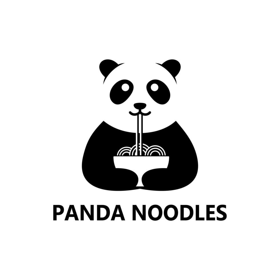 panda noodle logo vector