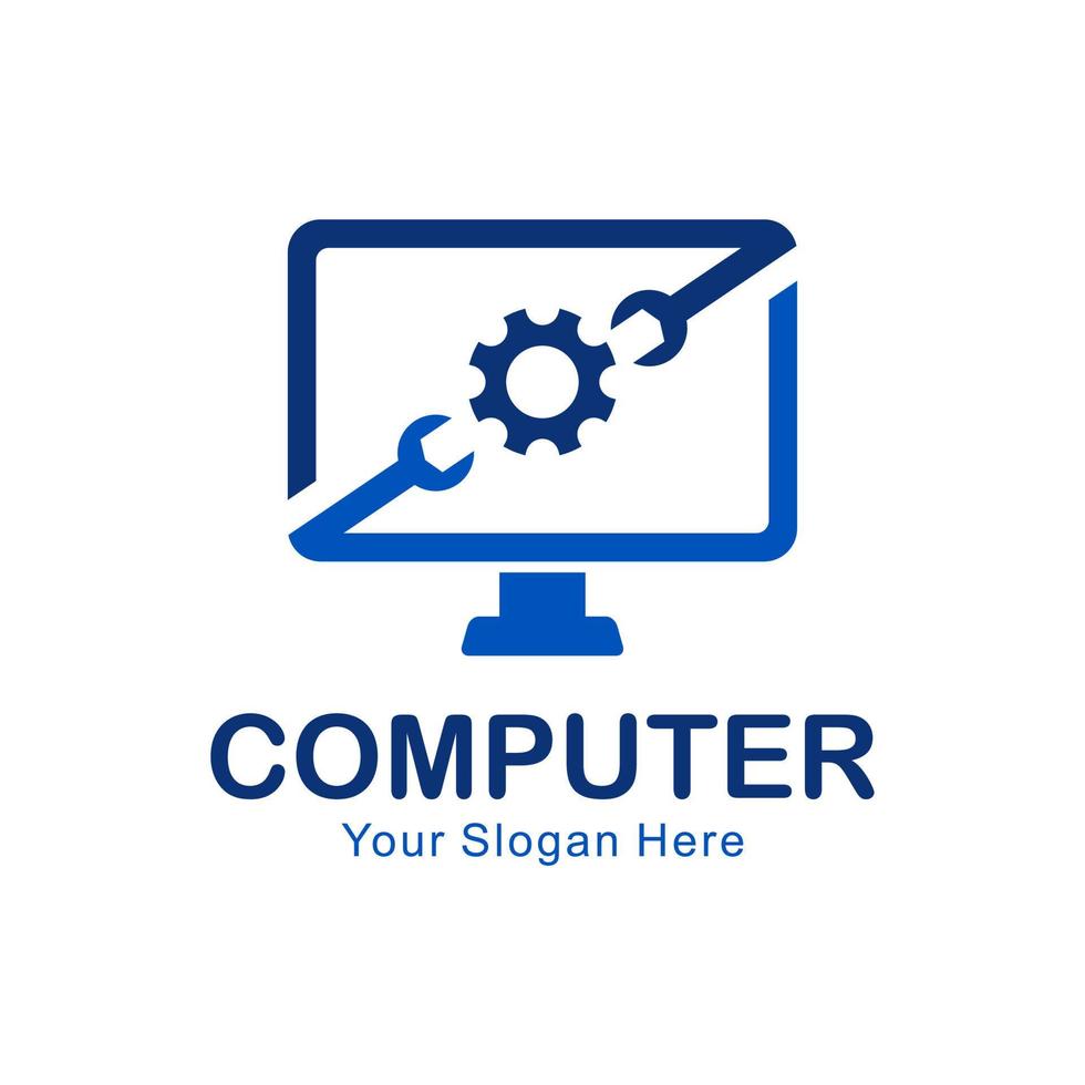 computer repair logo vector