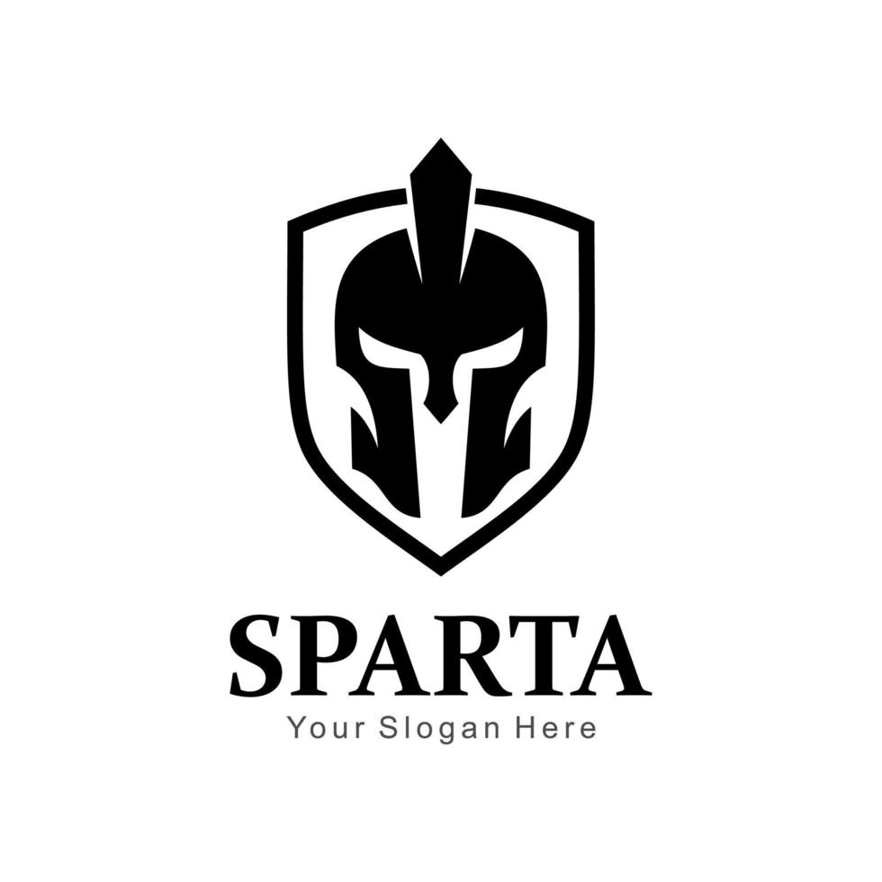 logotipo del escudo de esparta vector