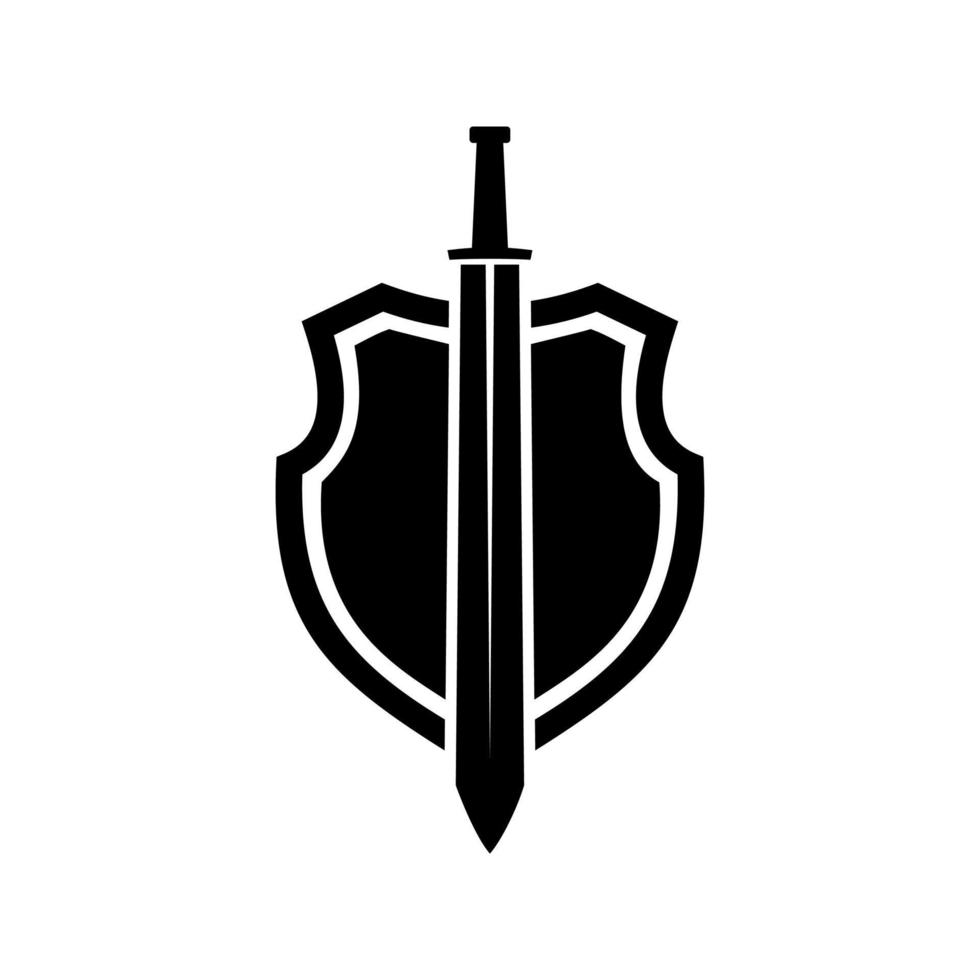 sword and shield logo vector