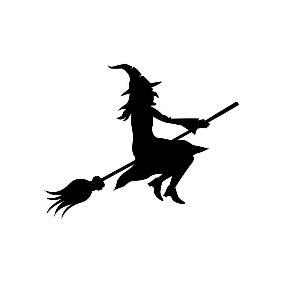 witch silhouette vector