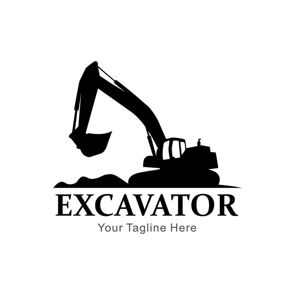 logotipo de silueta de excavadora vector