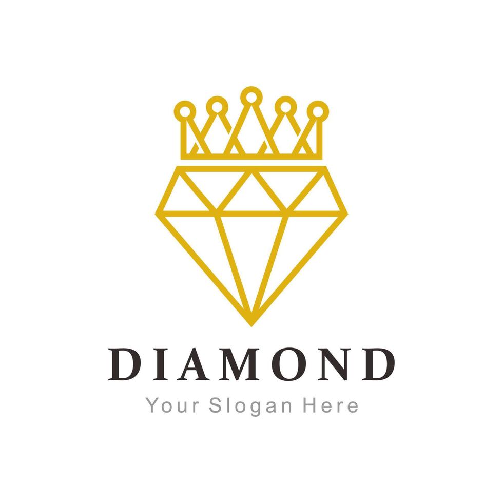 diamond crown logo vector