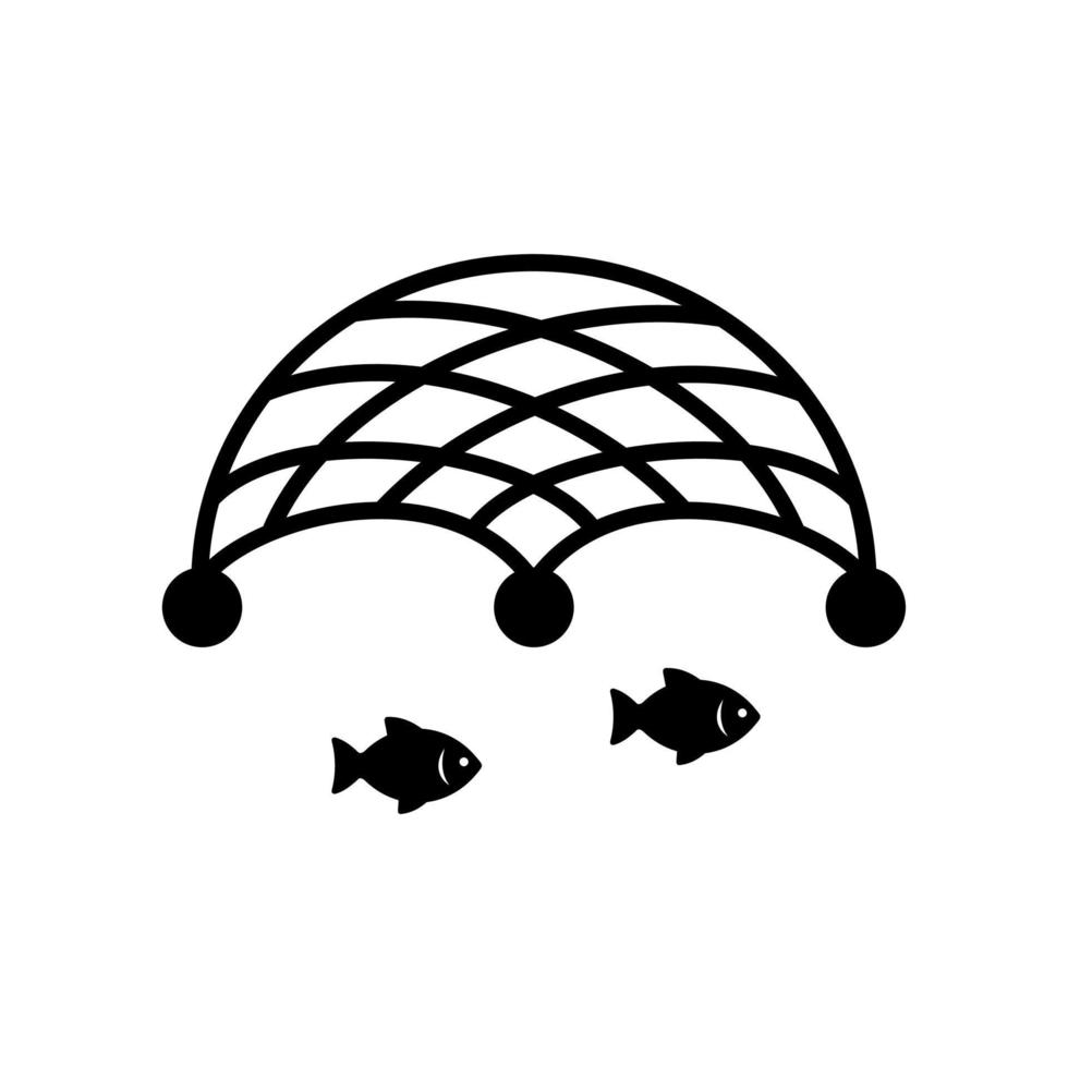 icono de vector de red de pesca