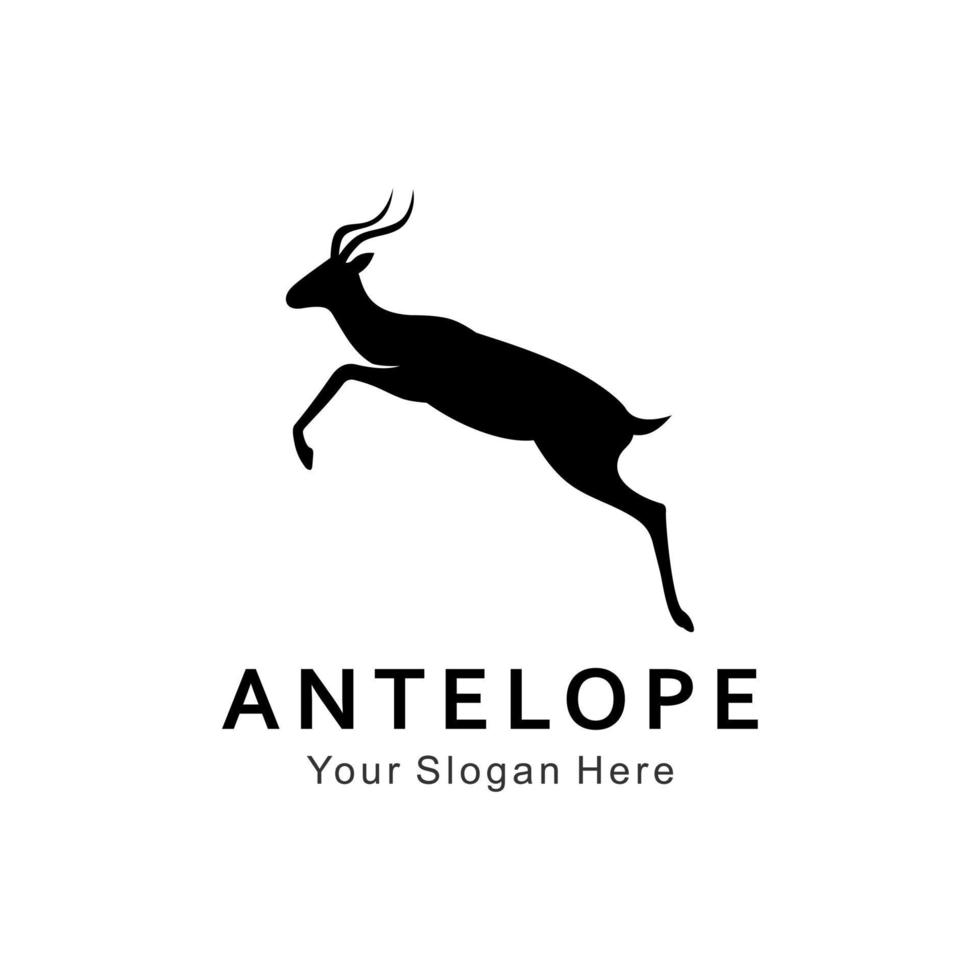 jumping antelope logo vector