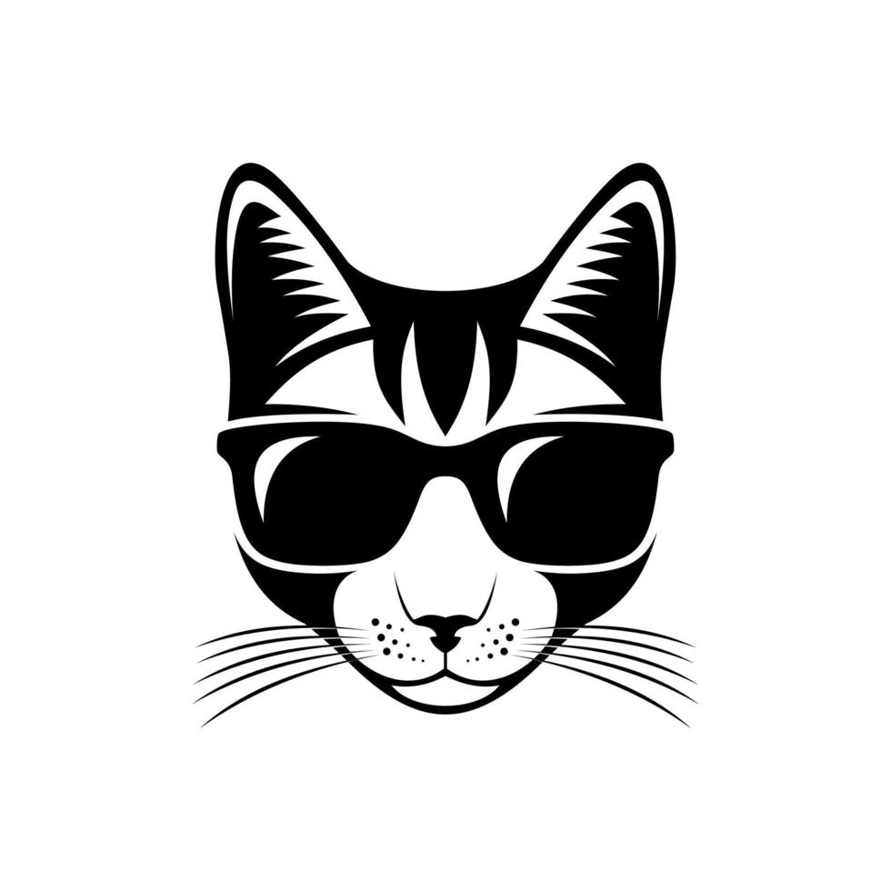 cat glasses logo vector