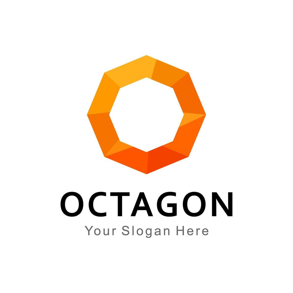 abstrack octagon logo vector