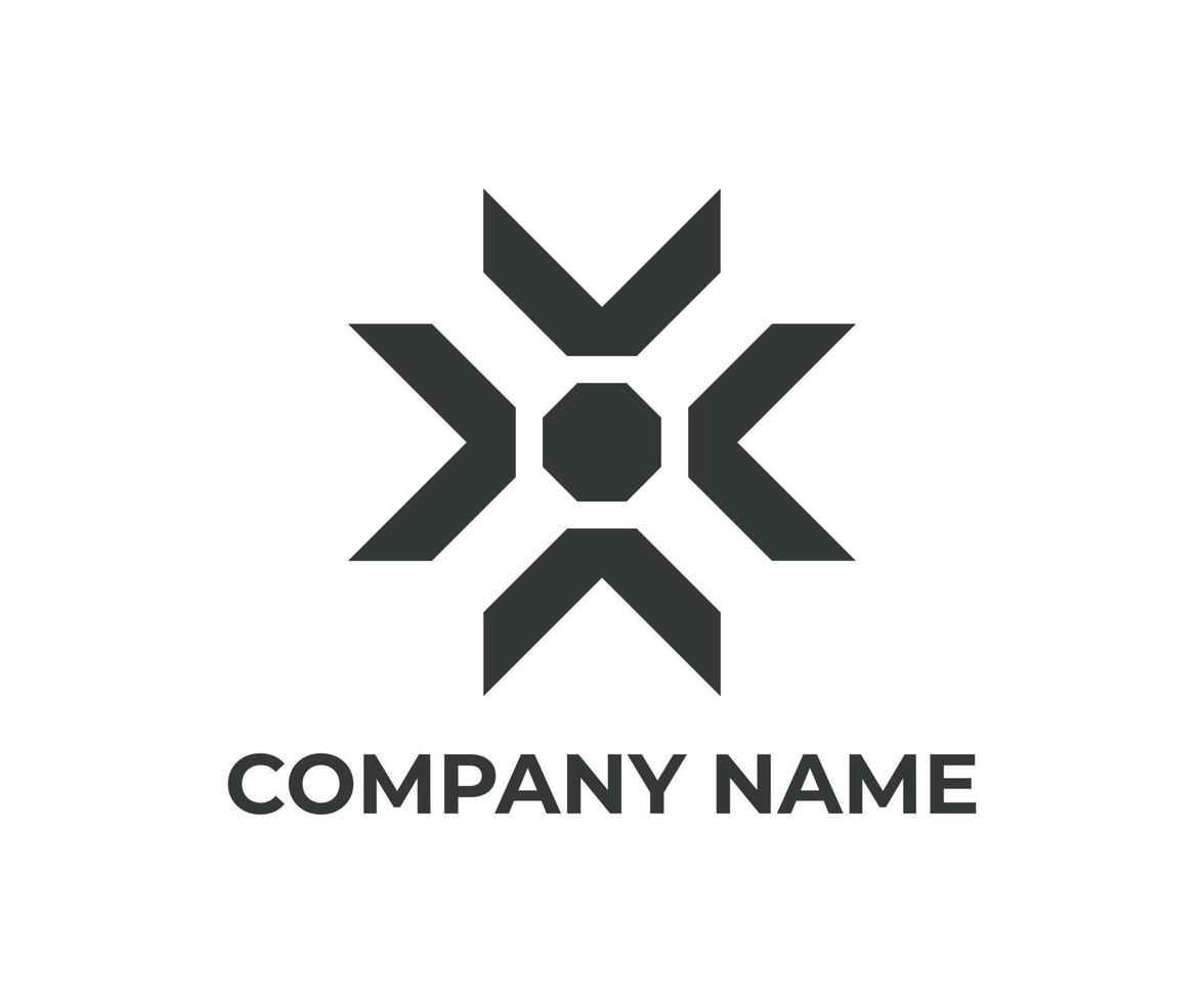 logotipo floral de flecha abstracta logotipo emblema con color negro vector
