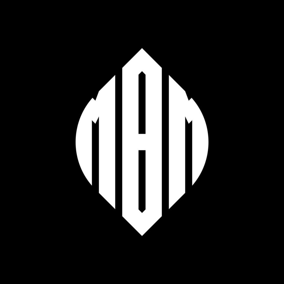 MBM circle letter logo design with circle and ellipse shape. MBM ellipse letters with typographic style. The three initials form a circle logo. MBM Circle Emblem Abstract Monogram Letter Mark Vector. vector