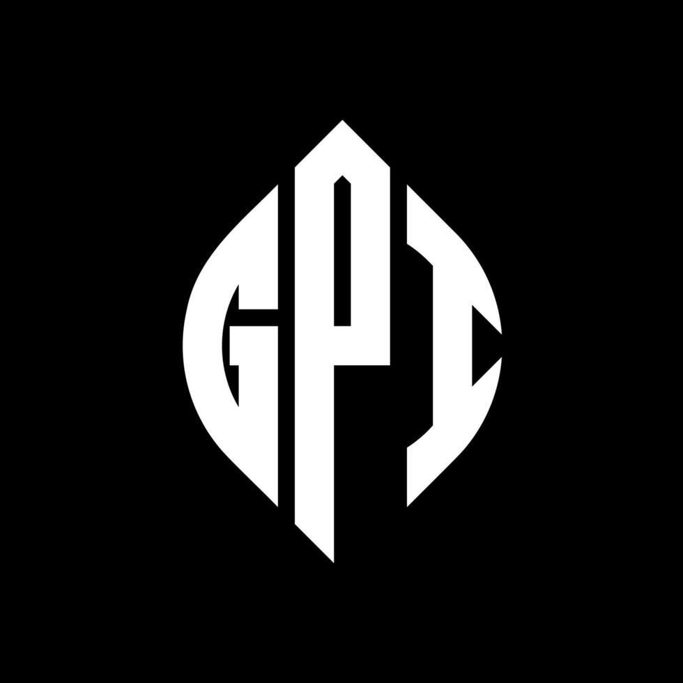 GPI circle letter logo design with circle and ellipse shape. GPI ellipse letters with typographic style. The three initials form a circle logo. GPI Circle Emblem Abstract Monogram Letter Mark Vector. vector