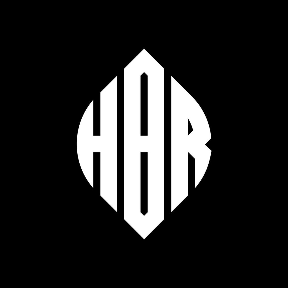 diseño de logotipo de letra de círculo hbr con forma de círculo y elipse. hbr elipse letras con estilo tipográfico. las tres iniciales forman un logo circular. vector de marca de letra de monograma abstracto del emblema del círculo hbr.