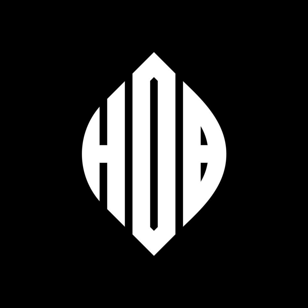 HDB circle letter logo design with circle and ellipse shape. HDB ellipse letters with typographic style. The three initials form a circle logo. HDB Circle Emblem Abstract Monogram Letter Mark Vector. vector